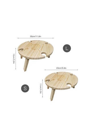 Didadodo Ahşap Katlanır Piknik Masası - Cam Tutuculu, Plaj & Kamp İçin Pratik, Çok Renkli Ahşap Çok Renkli