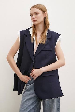 Never More Hakim Yaka Gömlekli Yelek Lacivert Lacivert