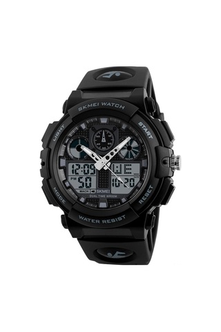 Yunboo Skmeı Erkek Spor Saati 1270: Çift Zaman, Kronometre, Alarm, 5atm Su Geçirmez, Işıklandırmalı, Kuvars+dijital Hareket Çok Renkli