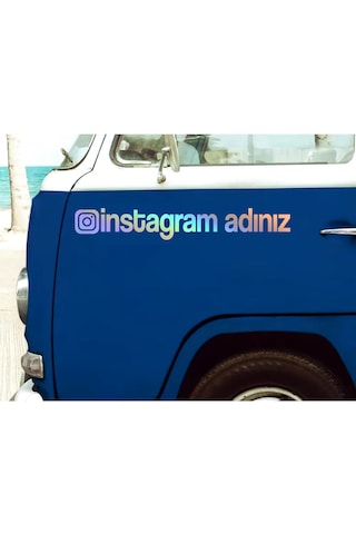 Kişiye Özel İnstagram Adresi Sticker - İnstagram Sosyal Medya Sticker - Araba Oto Motosiklet Karavan Sticker 00062 12 Cm