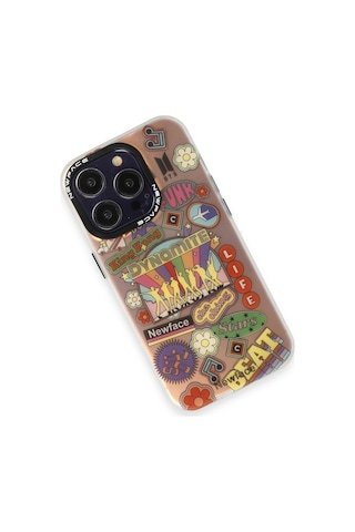 Muratech Newface Apple Uyumlu iPhone 13 Pro Kılıf Estoril Desenli Kapak - Estoril - 14