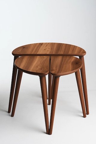 Roma 3'lü Zigon Sehpa %100 Mdf Yarım Ay Ahşap/urartu