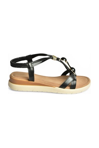 Fox Shoes Y274801509 Siyah Boncuklu Kadın Sandalet