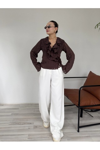 Keymoda Kadın Pantolon Ekru Rengi Ekru