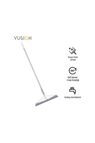 Vusıgn Sihirli Süpürge Silikon Başlıklı Çok Amaçlı Temizlik Çekçeği 34,5x90,5 Cm Ahşap Rengi