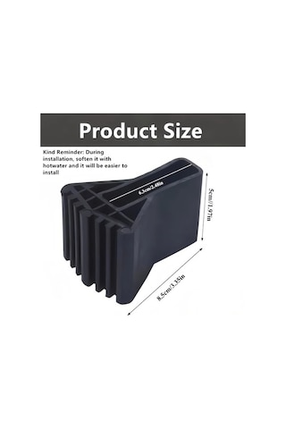 Trendooze Kaplamalı Siyah Merdiven Ayağı Kılıfı 4 Adet Kaymaz Vinil Kauçuk Isıya Dayanıklı