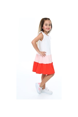 Toontoy Kız Çocuk Fırfırlı Garni Detaylı Elbise Pudra