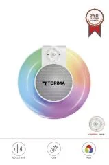 Bluetooth Hoparlör Rgb Işıklı Kablosuz Speaker D65 Beyaz