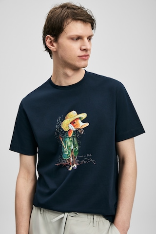 Lufian Duck Modern Grafik T- Shirt Lacivert Lacivert 111020292100200 Lacivert