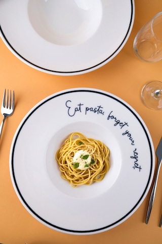 Tabak Evi Motto Makarna Tabağı Seti 2 Li 29x5,5x4cm Beyaz - Siyah