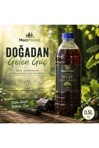 Maccforest Premium Meşe Odun Sirkesi %100 Meşe Odunundan 6 Ay Dinlendirilmiş Konsantre Formül / 0.5 Lt. 0.5 KG