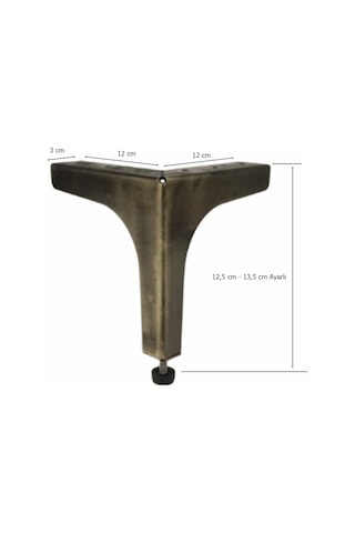 4 Adet Klas Ayak Metal 12,5 Cm Antik Mobilya Koltuk Ayağı Antik Sarı