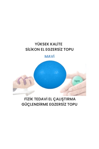 Bgm Silikon El Egzersiz Topu Mavi