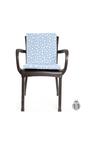 Mer-Tim Mavi Yıldız Desenli Sandalye Minderi 1 Adet