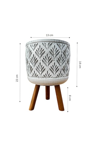 Bitki Tasarımı Ev Dekorasyon Gri Lotus Ayaklı Beton Saksı Çiçeklik Saksılık