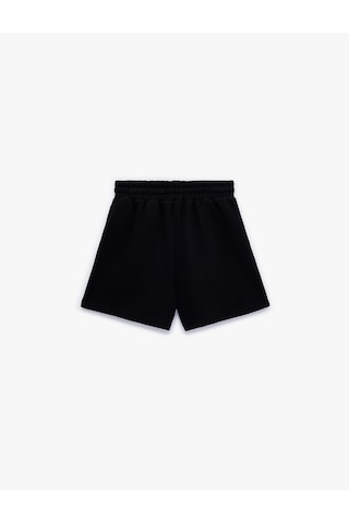 Koton Cepli Beli Bağcıklı Pamuklu Slim Fit Mini Şort Siyah 6sal40004ık Siyah