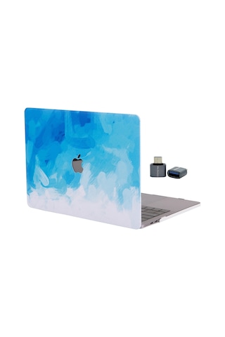 Apple Uyumlu MacBook Air 13 M1 Kılıf Sert Kapak İnce Hafif Darbe Çizilme Koruma Touch Id 13.3 İnç Açık Mavi