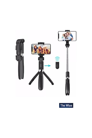 3in1 Bluetooth Kumandalı Ayaklı Selfie Çubuğu 70 Cm Kompakt Tasar