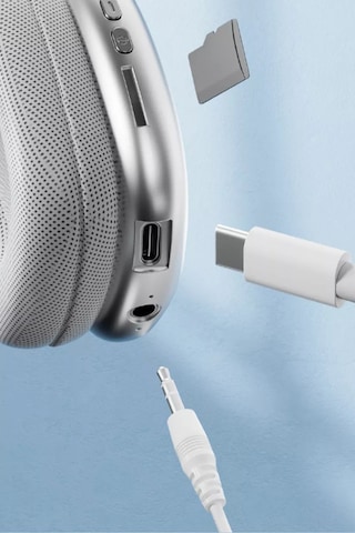 Thentech Kablosuz Uyumlu Bluetooth Gürültü Önleyicili Hi-fi Kulaklık Kaliteli Yüksek Ses Kulaklık Gri