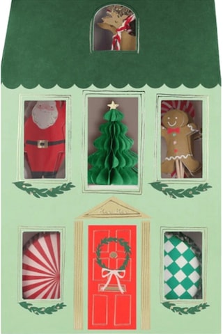 Meri Meri - Festive House Cupcake Kit - Yeni Yıl Evi Cupcake Kit 24'lü