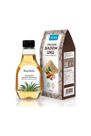 TheLifeCo Organik Badem Unu 250 G + Organik Agave Şurubu 330 G