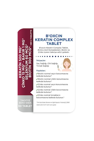 Bioxcin Forte Keratin Complex Tablet Takviye Edici Gıda 60 Tablet