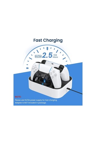 Novahub Yenidery Dual Hızlı Şarj Cihazı Ps5 Kontrolör Standı Sony Playstation 5 Dualsense Beyaz Amerika Birleşik Devletleri Beyaz