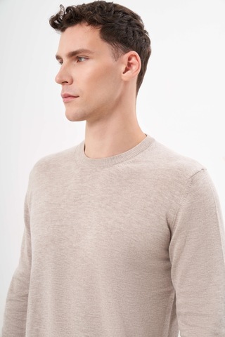 Morven Erkek Bej Basic Bisiklet Yaka Dynamic Fit Rahat Kesim Triko 26kc017006653 Bej Bej