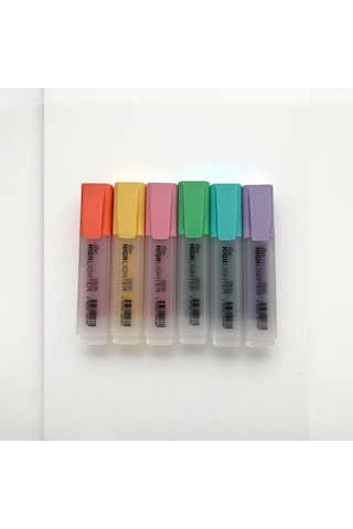6 Lı Highlighter Fosforlu Kalem Seti Pastel Serisi Genel