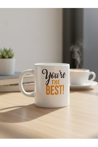 You're The Best Temalı Seramik Kupa Beyaz