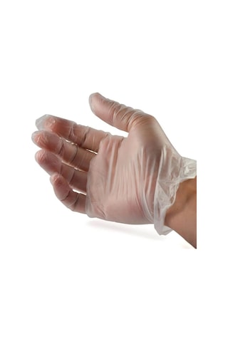 Dolphin Pudrasız Vinil Vinyl Tek Kullanımlık Eldiven Şeffaf Large Büyük Boy - 100'lü 5 Paket