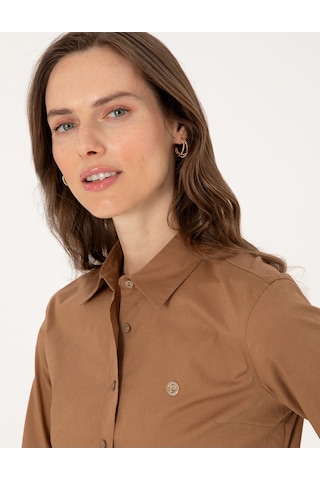 Pierre Cardin Kadın Camel Gömlek Desenli 50313589-vr015 CAMEL