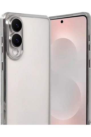 Samsung Uyumlu Galaxy S25 Edge Kamera Korumalı Lensli Silikon Gümüş,