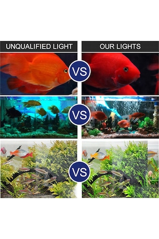 Vkemall Akvaryum Işık Ve Oksijenleyici 2'li Fonksiyon, Kumandalı Renk Değiştiren 30cm Led Balık Tankı Baloncuk Lambası Avrupa Standartı