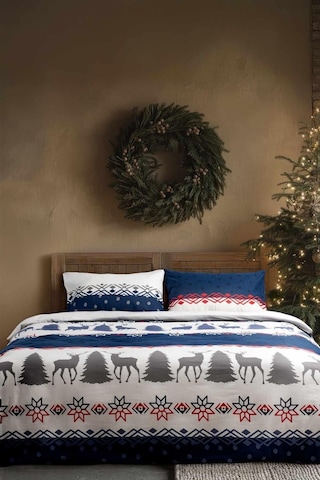 Cotton Collection Kışlık Pazen Tek Kişilik Nevresim Seti Winter Renkli
