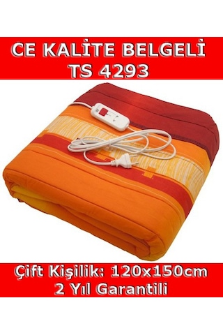 Meltem Lüks Çift Kişilik Elektrikli Battaniye 120 x 150 CM Çok Renkli