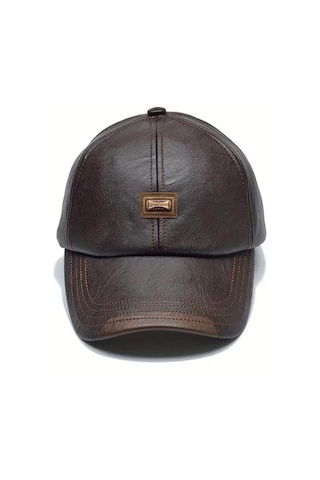 Valkyrie Deri Şapka Erkek Ayarlanabilir Premium Kalite Spor & Günlük Kullanım Baseball Cap Kahverengi Kahverengi