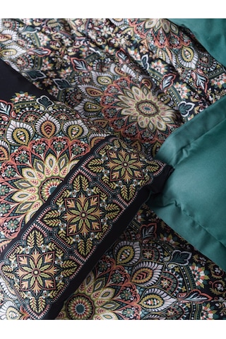 Cotton Box Saten Çift Kişilik Nevresim Takımı Ornate Petrol
