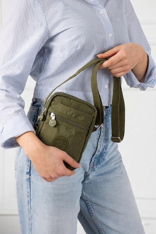 Baginn Klinkır Telefon Çantası Mini Postacı Çanta 22 12 Cm Çapraz Askılı Omuz Çantası Günlük Hafif Çanta Yeşil