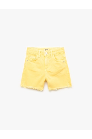 Koton Cep Detaylı Pamuklu Denim Şort Sarı 5skg40145ad Sarı