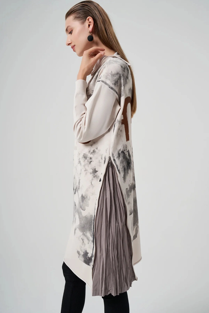 Misswhence Baskılı Triko Tunik Mevcutluk: 36021 Ekru