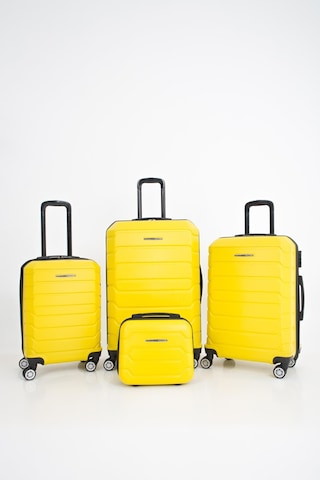 Las Vegas Polo Club Abs Kabin Orta Büyük Ve Makyaj Boy 4'lü Travel Valiz Bavul Seti Sarı