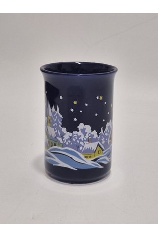 Vintage Christmas Kar Yağışı Temalı Porselen Kupa 10,5cm 003 Çok Renkli