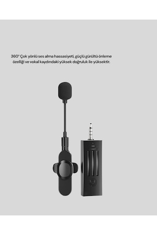 Kablosuz Profesyonel Mikrofon 360 Ses Yakalama, 60 M Menzil, Gürültü Engelleyici