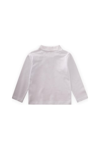 Uzun Kollu Polo Yaka T-shırt 2-14 Yaş Kırık Beyaz Kırık Beyaz