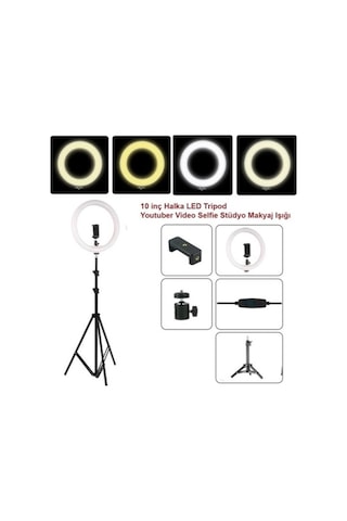 Azemax Geçmeli Tripod 10Inç Halka Led 168Cm Youtuber Video Selfi