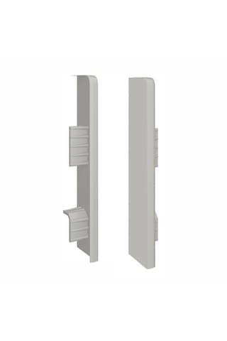 Espumo Suya Dayanıklı Kompozit Süpürgelik 8 Cm Bitiş Kapağı Aksesuarı 1 Paket - 2 Adet - Koyu Gri - Esp203