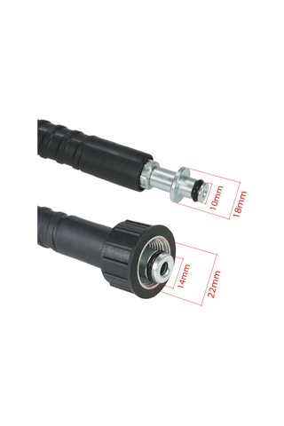 Symbee 8 Metre 1200 Psı Pvc Yıkama Makinesi Hortumu - Kırılmaya Dayanıklı, Esnek, 10mm-22mm Uçlar, Flaş Montajlı Aksesuar