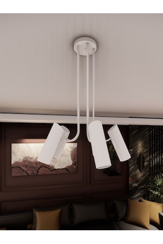 Liora Beyaz Minimalist 5 Li Spot Sarkıt Avize Gu10 Duylu 1 ADET