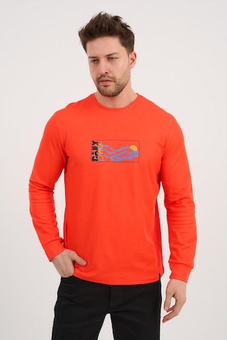 Alexander Gardi Alexandergardı Bisiklet Yaka Baskılı Uzun Kollu Sweatshirt E25-724a Turuncu